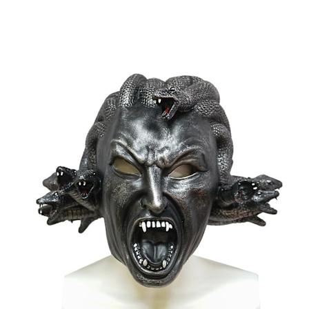 Græsk Myte Ond Medusa Latex Maske Dronning Gorgons Cosplay Maske Slange Dæmon Sort Hovedbeklædning Purim Halloween Karneval Party Props