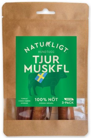 Naturligt Hundtugg Tjurmuskel 3-p