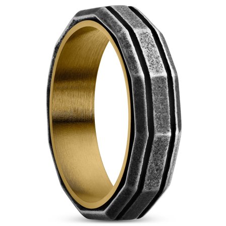 Pearce Recta Vintage og Guldfarvet Ring til mænd - Stålringe