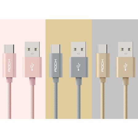ROCK Nylon USB-C kabel 0,25m