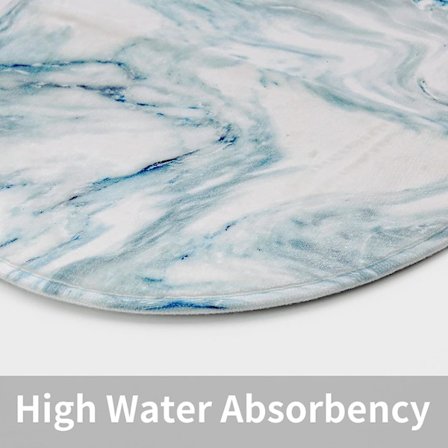 Blå marmor badrum med duschdraperi och matta, Abstrakt Blå grå badrum duschdraperi med matta, Modern marmor duschdraperi, Grå, Silver