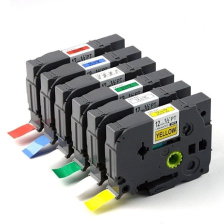 Kompatibelt etikettband för att ersätta Brother P-Touch TZe 12 mm 0,47 tum