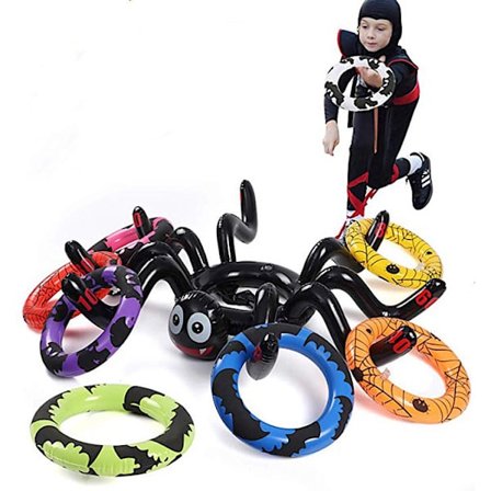Halloween-leker Halloween Spider Ring Toss Set Oppblåsbart Kastespill
