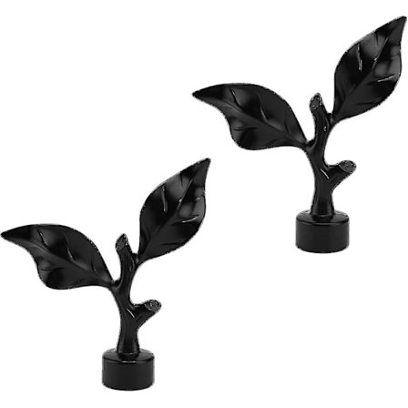 2 st löv gardin dekorativa stångändar draperistångsändar