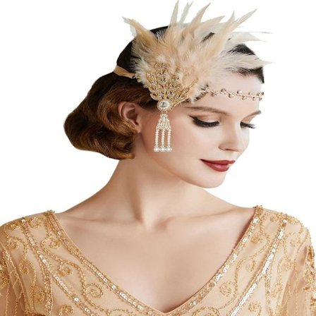 1920-luvun Gatsby-sulkapanta, sulkakruunu, Gatsby Flapper -asuste