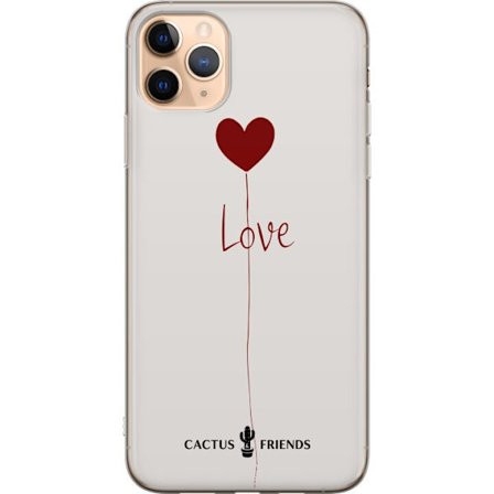 Yhteensopiva Puhelinkuori Apple Apple iPhone 11 Pro Max Cactus and Friends - Love Balloon Minimal