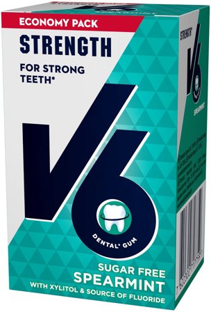 V6 Strong Teeth tyggegummi spearmint 70 g