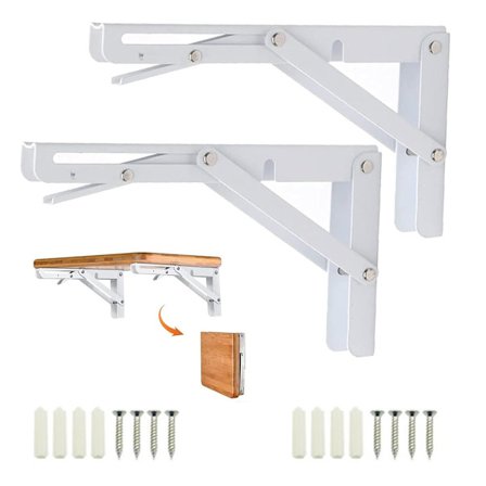 Fällbar konsol 250mm, 2 st svart fällbar konsol, fällbar hylla konsoler belastning, kraftig infällbar fällbar