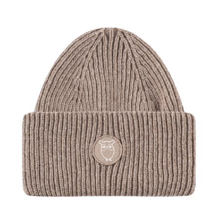 Knowledge Cotton Apparel Big Rib Beanie - RWS Accessoarer Herr Beige ONESIZE