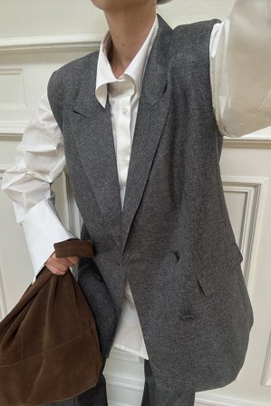 NA-KD ärmellose Oversize-Weste - Anzugwesten - Grau - EU 38