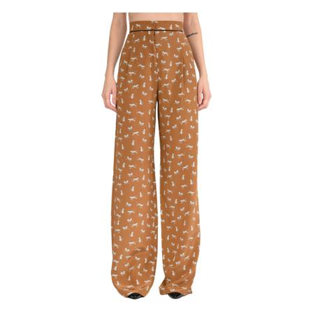 Max Mara Studio Wide Byxor brun, Dam Byxor, Dam, Storlek: L