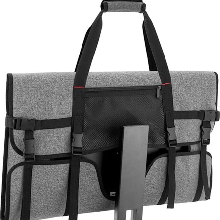 Taske til 27" LCD-skærme og -monitorer, med polstret fløjlsforing, grå