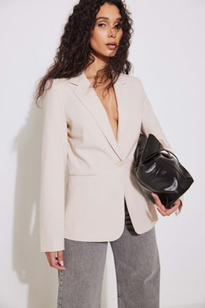 NA-KD Classic Fitted Blazer - Skræddersyet blazer - Beige - EU 34