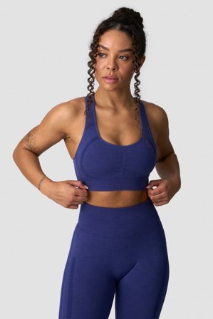 Rush Seamless Sports Bra Dark Slate Blue Melange