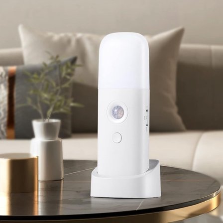 1 stk. LED bevægelsesdetektor natlampe, USB genopladelig dæmpbar multifunktionel LED-lys - varmt lys