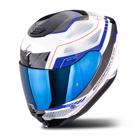 Kask Integralny Scorpion EXO-391 Leo Złamany Biały/Niebieski S