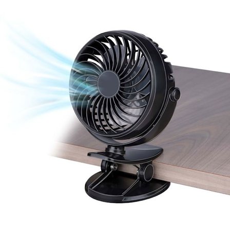 Liten fläkt med bordsklämma – uppladdningsbar och roterbar 360°