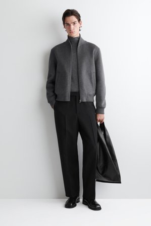 COS Slim Wool-Jersey Roll-Neck Top in Grey - Men