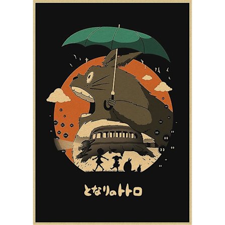Vintage Retro Papir Anime-plakat Tonari No Totoro Miyazaki Veggdekor Vintage Hjemmedekor Barneromdekorasjon