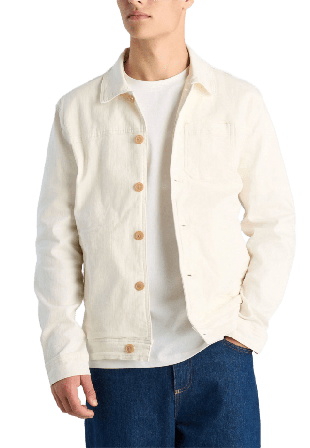 Lindbergh Cropped length overshirt Kavajer Herr Vit L