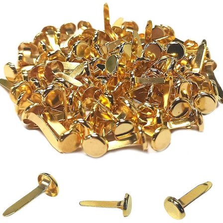 100 stk gull messing papirklips - for scrapbooking, DIY-prosjekter