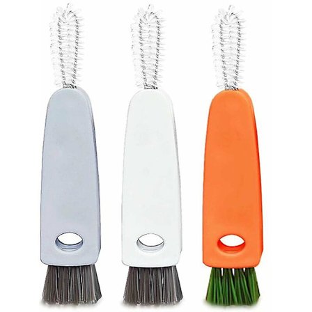 3-pakning med små rengjøringsbørster og sugerørbørste, multifunksjonell minirengjøringsbørste for vannflaske