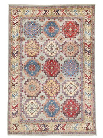 Handknuten Kazak Fine 199X294 Ullmatta Brun/Beige