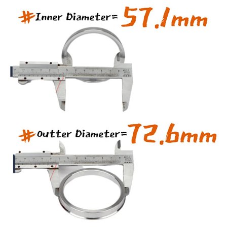 Nav Centreringsringe 57.1-60.1 66.45 66.5 66.6 67.1 71.6 72.6 73.1 74.1 82 Hjul Center Nav Ring Bore Spacer Aluminium Legering Antal(4)
