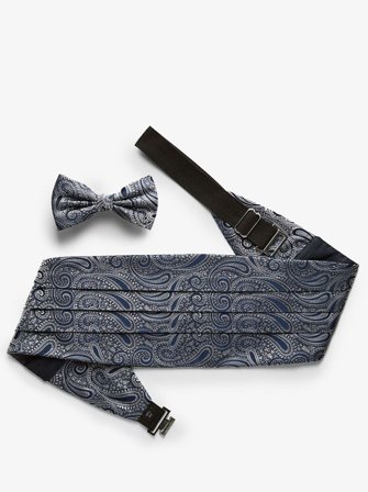 John Henric Men's Blue Paisley Cummerbund Size Onesize