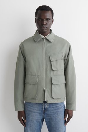 COS Homme Veste Harrington Matelassée En Nylon in Gris