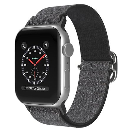 Elastiskt Nylonarmband Apple Watch Series 10 42mm Glitter Svart