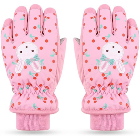 Vandtætte Vinterhandsker Fleeceforede Varme Børnevotter Kanin Skihandsker