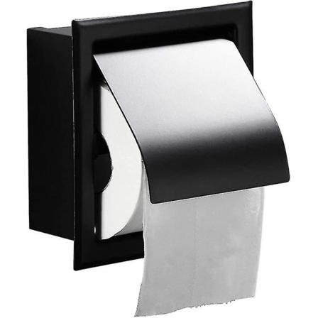 Mattamusta ruostumattomasta teräksestä valmistettu wc-paperiteline kylpyhuoneeseen