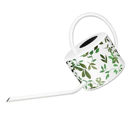 Dekorativt bladtrykk galvanisert stål vannkanne for innendørs plantevanning 1,2 liter