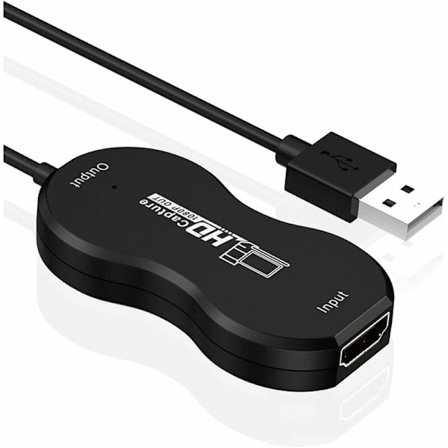 Video Grabber, HDMI til USB Fangstkort Switcher 1080P 30fps Streamdeck HD Videoopptakskort for Streaming Kamera, Videokamera, Zoom-møte, Online