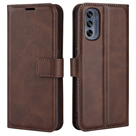 Lompakko Nahkakotelo For Motorola Moto G62 5g - Ruskea