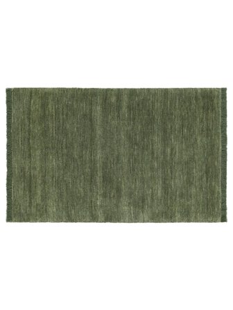 Uld Dørmåtte Handloom Fringes Skovgrøn
