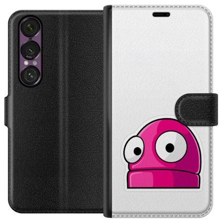 Kompatibel Tegnebogsetui til Sony Sony Xperia 1 VII Rosa tegneseriefigur med store øjne i legende og humoristisk stil