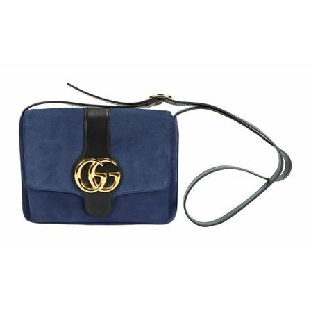 Gucci Vintage, Gucci Arli Blue Suede Leather Blauw, Dames, Maat:ONE Size,leer