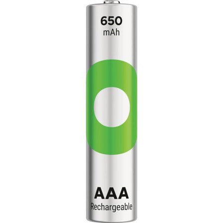 GP ReCyko Rechargeable Battery, Size AAA, 650 mAh, 2-pack