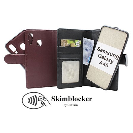 Skimblocker Samsung Galaxy A40 Magnet Plånboksfodral