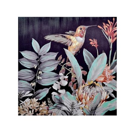 Dekorativt lærredskunst, 80x80cm, flerfarvede blade