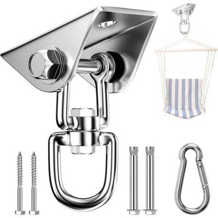 Takrok Kraftig Rustfritt Stål 360° Rotasjon Gyngekroker Oppheng med Skruer Feste for Hengende Stol Gynge Håndkle Yoga Boksesekk Hammoc