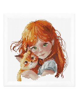 Broderikit Billede Pigen og dyret - HobbyJobby