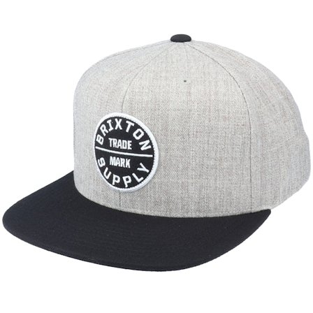 Brixton - Grå snapback Keps - Oath III Light Heather Grey/Black Snapback @ Hatstore
