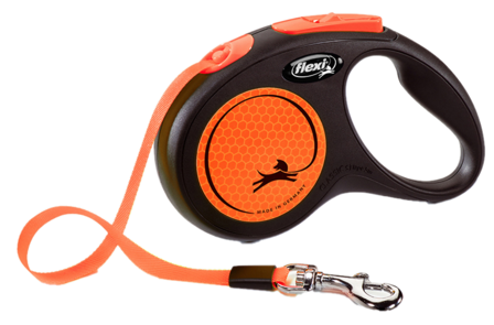 Flexi - Koppel New Neon Band Orange Small, 5 m, maks. 15 kg - Hund - Halsbånd - ZOO.no