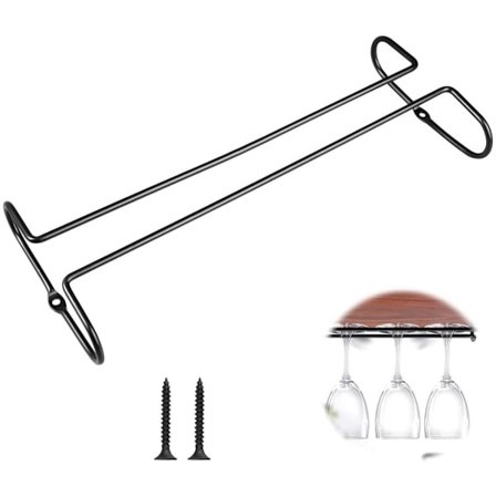 Vinglassholder - Glasskroker for hylle - Vinglassholder i jern - Veggdisplayholder