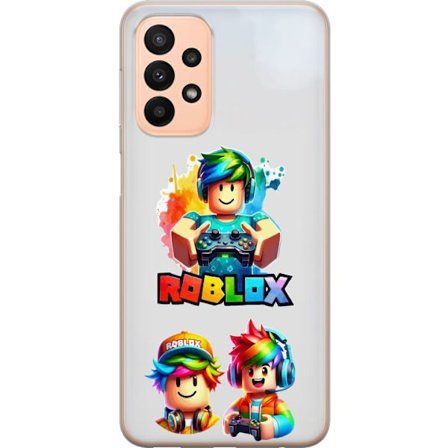 Kompatibel Mobilcover til Samsung Galaxy A23 Roblox Regnbue Gamer Design