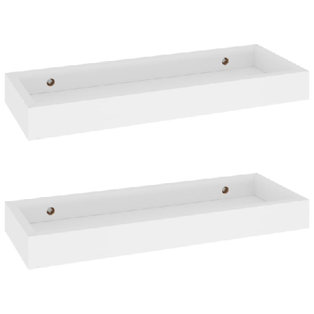 Vidaxl Vägghyllor Med Kant 2 St Vit 40x15x4 Cm Mdf Vit