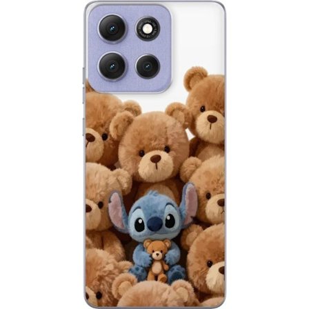 Kompatibel Mobilcover til Motorola Motorola Moto G86 Sød og sikker illustration med Stitch omgivet af bamser, der skaber en varm og legende følelse